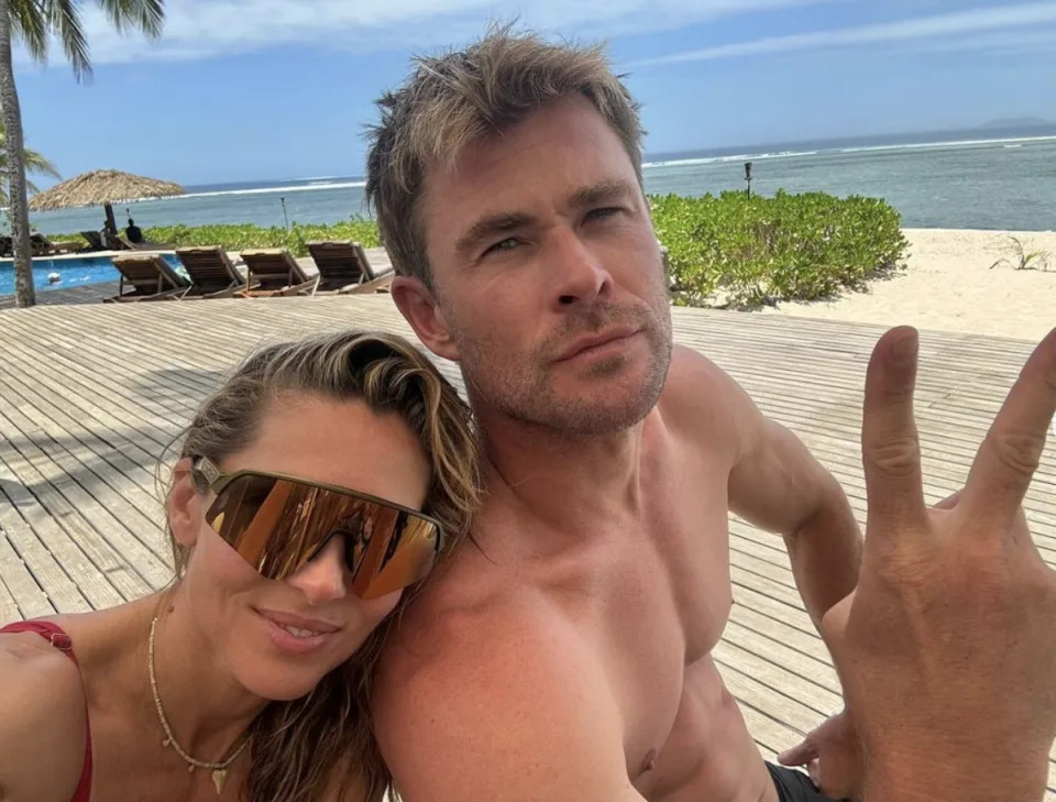 Chris Hemsworth y Elsa Pataky en Fiji