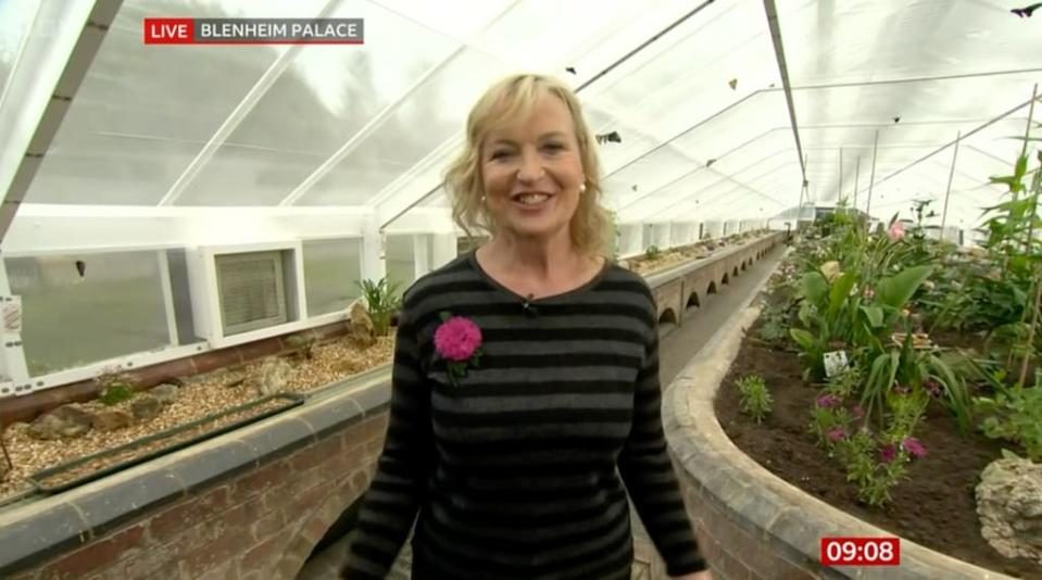 Carol Kirkwood reporting from The Butterfly House at Blenheim Palace on BBC Breakfast