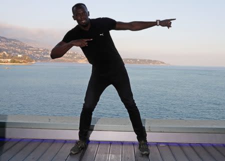 Usain Bolt of Jamaica poses before a press conference for the 2016 IAAF Athletics Awards in Monaco, December 2, 2016. REUTERS/Eric Gaillard