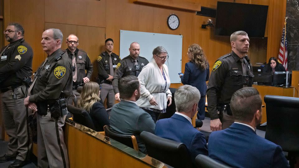 Jennifer Crumbley, in the same courtroom her husband is being tried, was found guilty of four counts of involuntary manslaughter on February 6. - Bill Pugliano/Getty Images