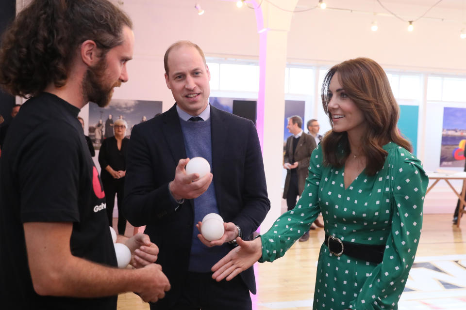 The Duke and Duchess of Cambridge during a special event at the Tribeton restaurant in Galway to look ahead to the city hosting the European Capital of Culture in 2020.