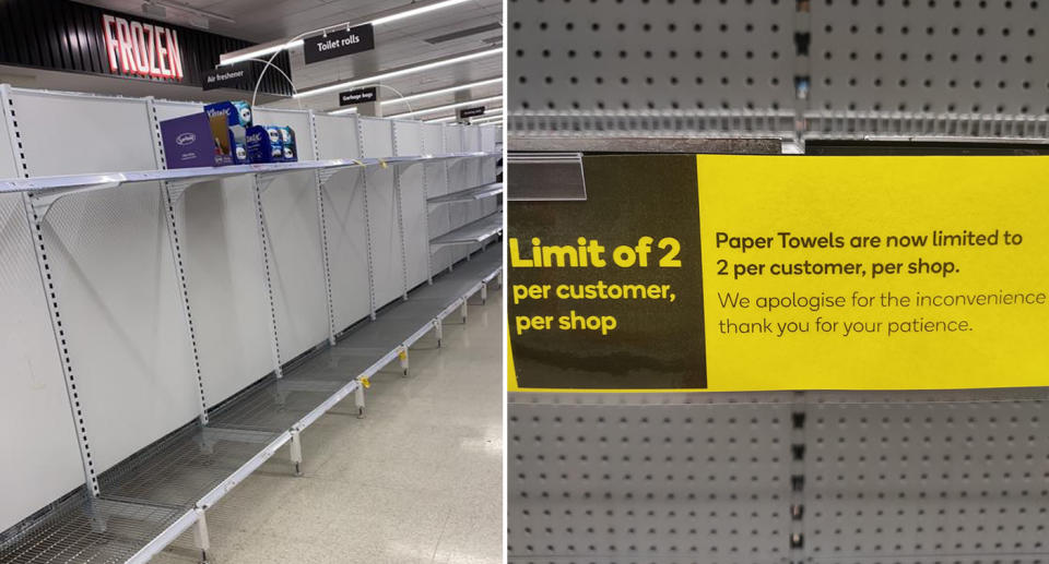 Toilet paper limits in Woolworths and Coles across Sydney