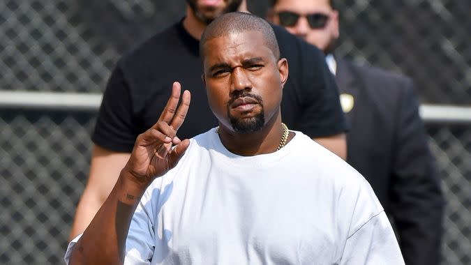 Mandatory Credit: Photo by REX/Shutterstock (9786762f)Kanye West'Jimmy Kimmel Live' TV show, Los Angeles, USA - 09 Aug 2018.