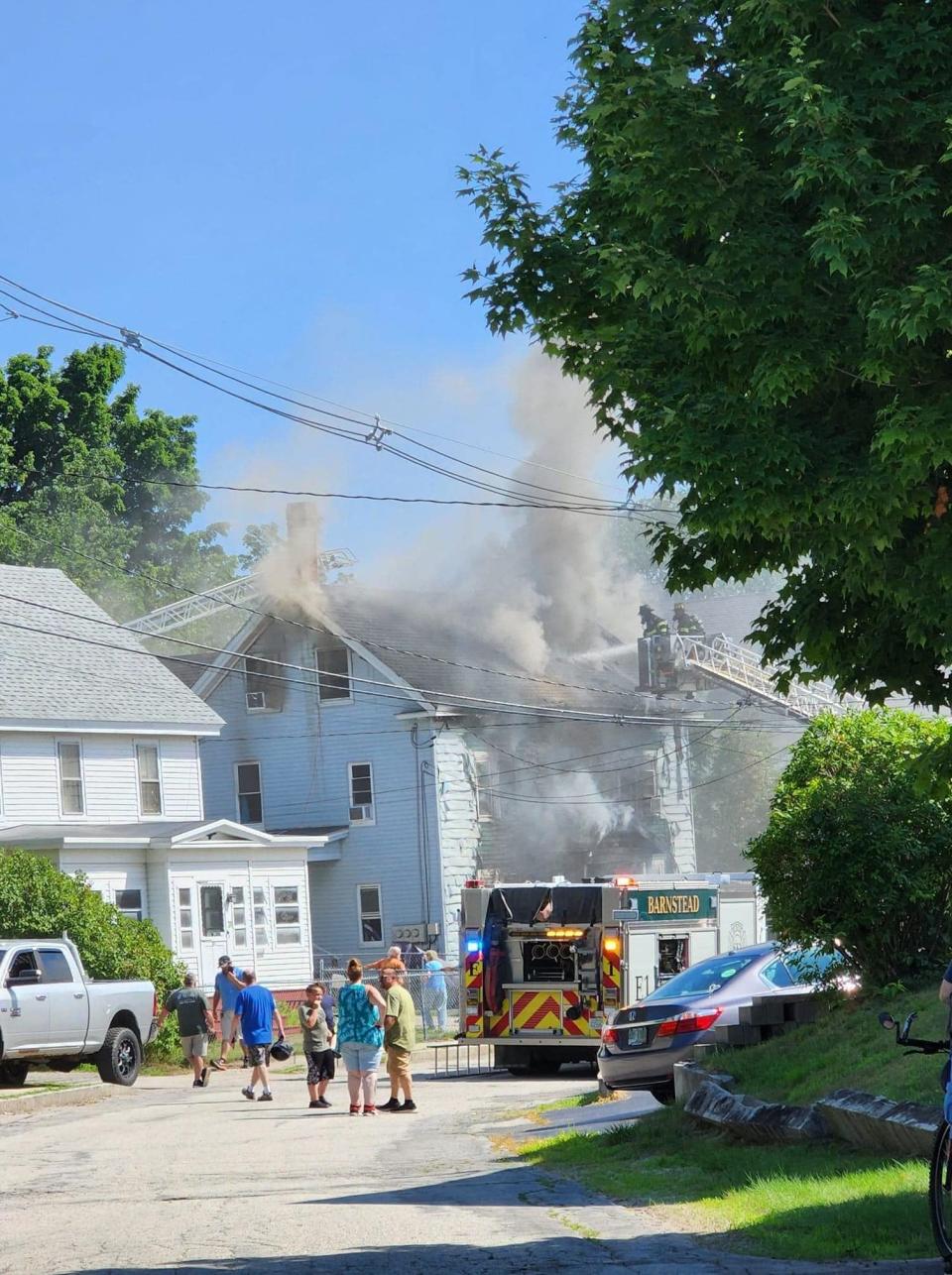 A home on 37 Grove Street caught fire Saturday, July 23, 2022, displacing several tenants that lived in three apartments in the home.