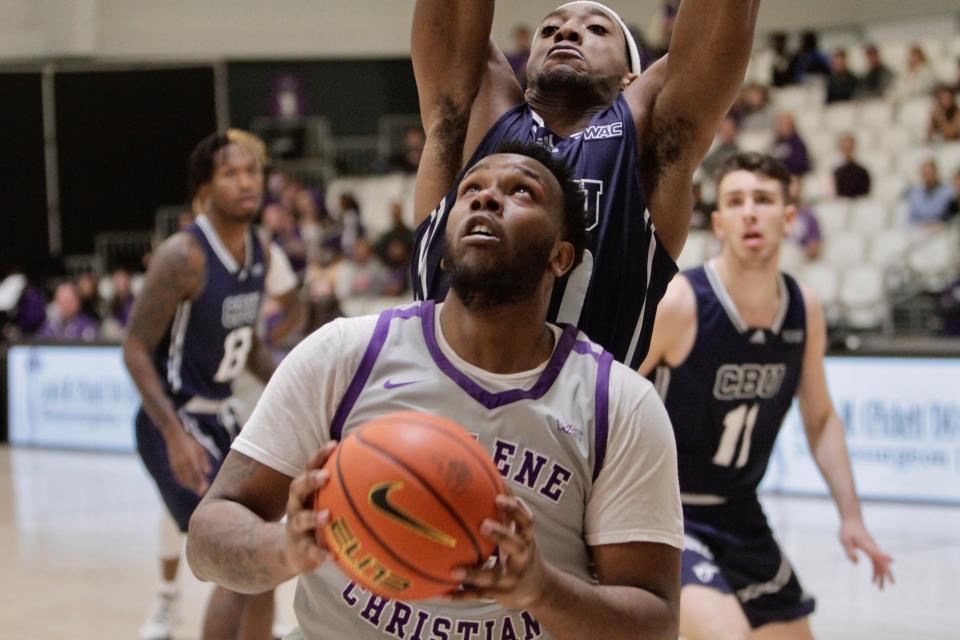 ACU's Airion Simmons prepares to shoot an inside shot against Cal Baptist.