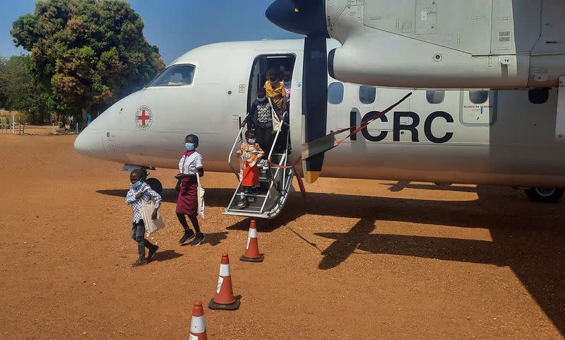 Children reunited with their families amid Congo conflict, in Manono