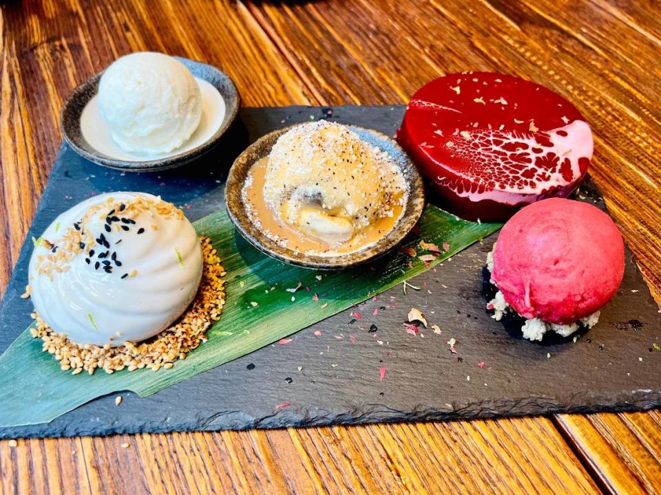 An array of desserts at Hutong in Miami.