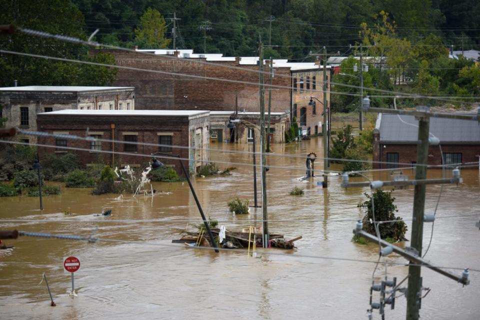 Asheville, aftermath of Hurricane Helene.