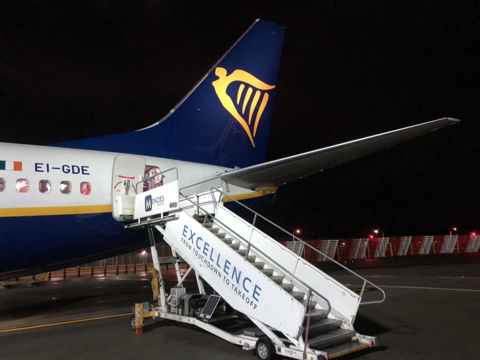 Direction of travel: a Ryanair Boeing 737 boarding at Gatwick airport: Simon Calder