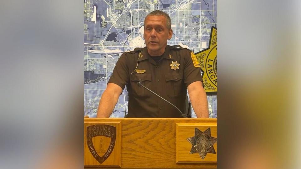 PHOTO: Lancaster County Sheriff Chief Deputy Ben Houchin during a press briefing in Lincoln, Nebraska, June 3, 2024. (Lancaster County Sheriff's Office)