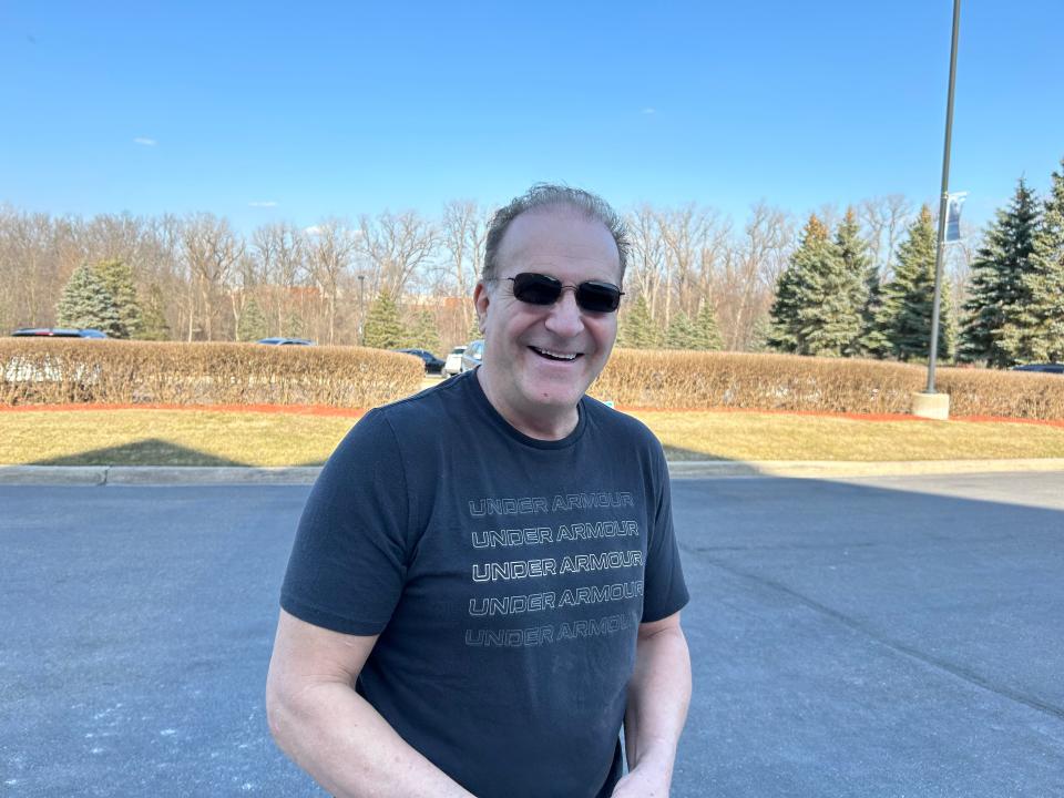 Gary Kedzierski, 59, of Detroit, stands outside Greater Grace Temple in Detroit on Feb. 27, 2024 after he said he cast his ballot in the Democratic presidential primary for President Joe Biden.