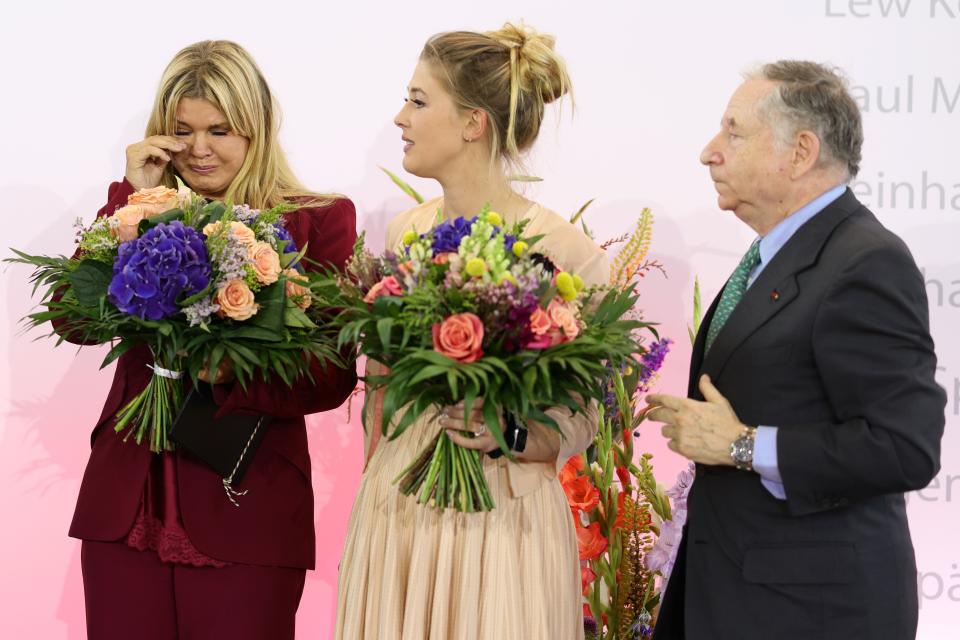 Michael Schumacher&#39;s wife Corinna and daughter Gina, pictured here with Jean Todt.