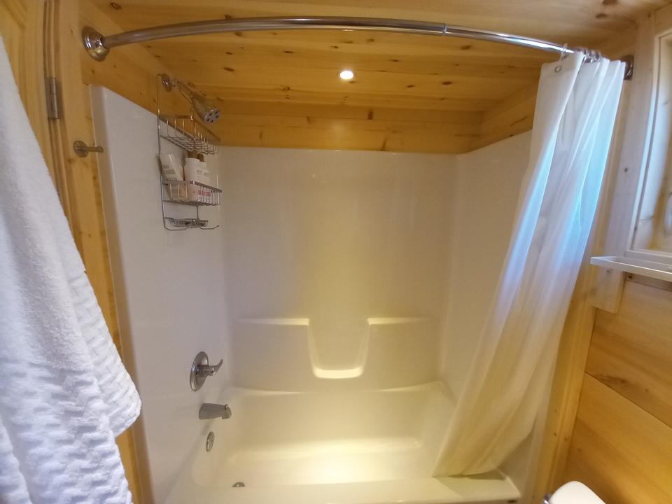 full size shower and bathroom