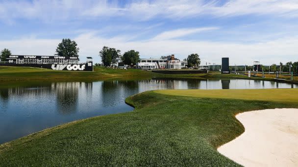 PHOTO: A general view of Trump National Golf Club during a practice round prior to the LIV Golf Invitational at Trump National Golf Club in Bedminster, N.J., July 26, 2022. (Mike Stobe/Getty Images)