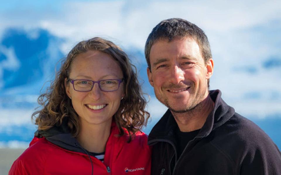  Polar field guides Julie Baum and Tom Sylvester were married over the weekend - Credit:  Neil Spencer/British Antarctic Survey