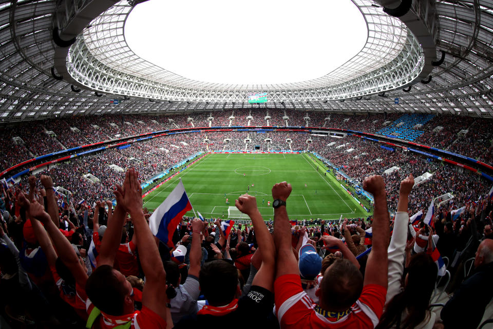 <p>Russia vs Saudi Arabia at Luzhniki Stadium opened the World Cup </p>