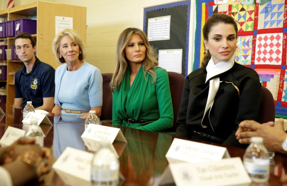 Melania Trump y la reina Rania en Washington