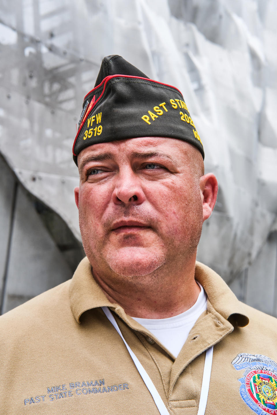 Michael Braman at the VFW National Convention on July 16, 2022, in Kansas City, Mo. (Dominick Williams for NBC News)