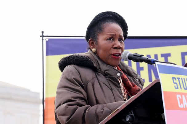 PHOTO: Rep. Sheila Jackson Lee speaks during a rally in Washington, D.C., Feb. 28, 2023. (Jemal Countess/Getty Images, FILE)