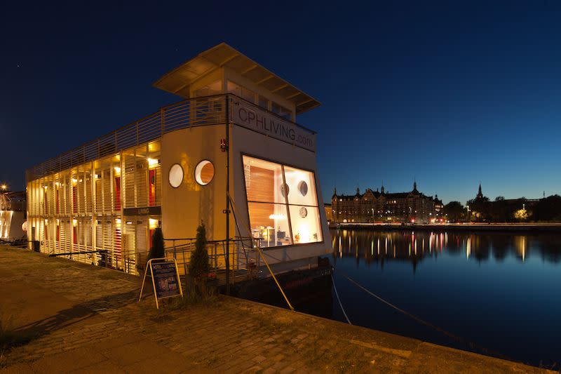 <p>Originally a German barge, <a href="https://www.tripadvisor.com/Hotel_Review-g189541-d1513700-Reviews-CPHLIVING_Floating_Hotel-Copenhagen_Zealand.html" rel="nofollow noopener" target="_blank" data-ylk="slk:CPH Living;elm:context_link;itc:0;sec:content-canvas" class="link ">CPH Living</a> is now Denmark's first floating hotel. The boutique, 12-room vessel, located near Copenhagen's museum district, boasts minimalistic rooms with gorgeous panoramic views of the harbor and city center.</p>