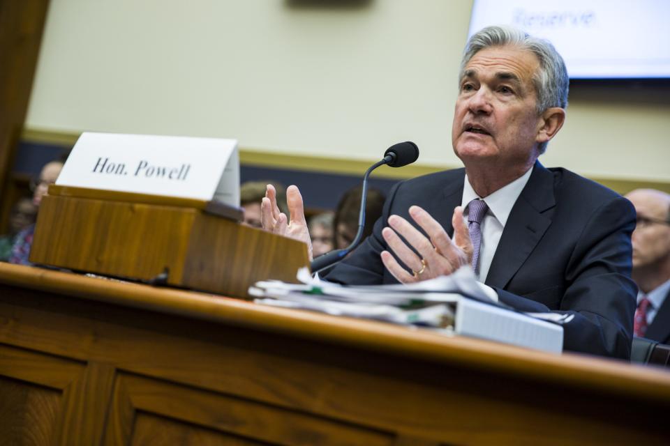 WASHINGTON, USA - FEBRUARY 27: Chairman of the Federal Reserve Jerome Powell testifies before the House Financial Services Committee on the Semiannual Monetary Policy Report to Congress at the U.S. Capitol in Washington, United States on February 27, 2018. (Photo by Samuel Corum/Anadolu Agency/Getty Images)