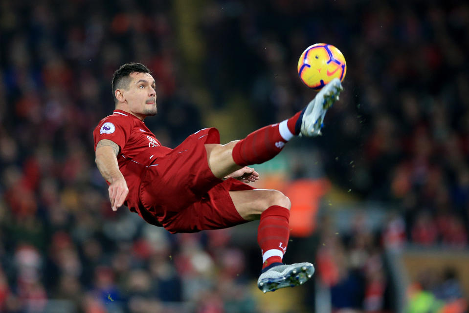 Liverpool’s Dejan Lovren shows his acrobatic side in a thrilling Anfield win