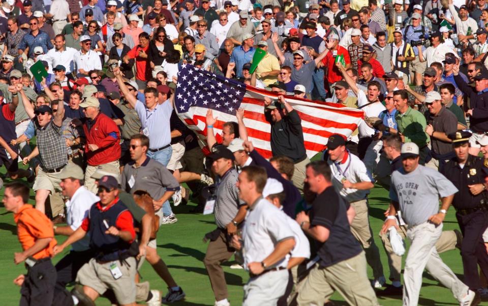 USA fans at the 1999 Ryder Cup hurled abuse at the European players - REUTERS