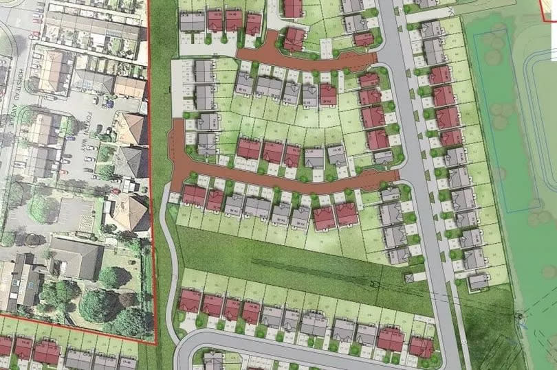 Part of the proposed 290 homes site layout, on land off Wrawby Road, Brigg - Horstead Avenue can be seen to the east.