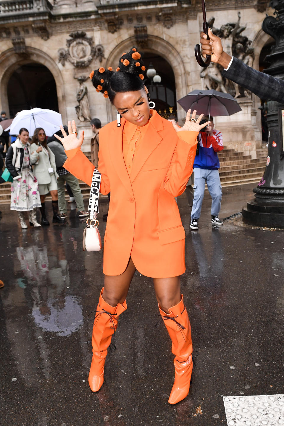 Janelle Monae at the Stella McCartney fall/winter 2020/2021 show during Paris Fashion Week on March 2.&nbsp;