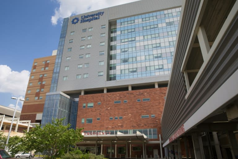 San Antonio University Hospital is seen on July 23, 2017 after emergency responders transported dozens of undocumented immigrants for treatment