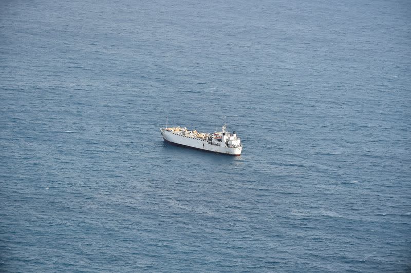 Livestock ship "Kharim Allah" is seen at sea near Cartagena, in Spain