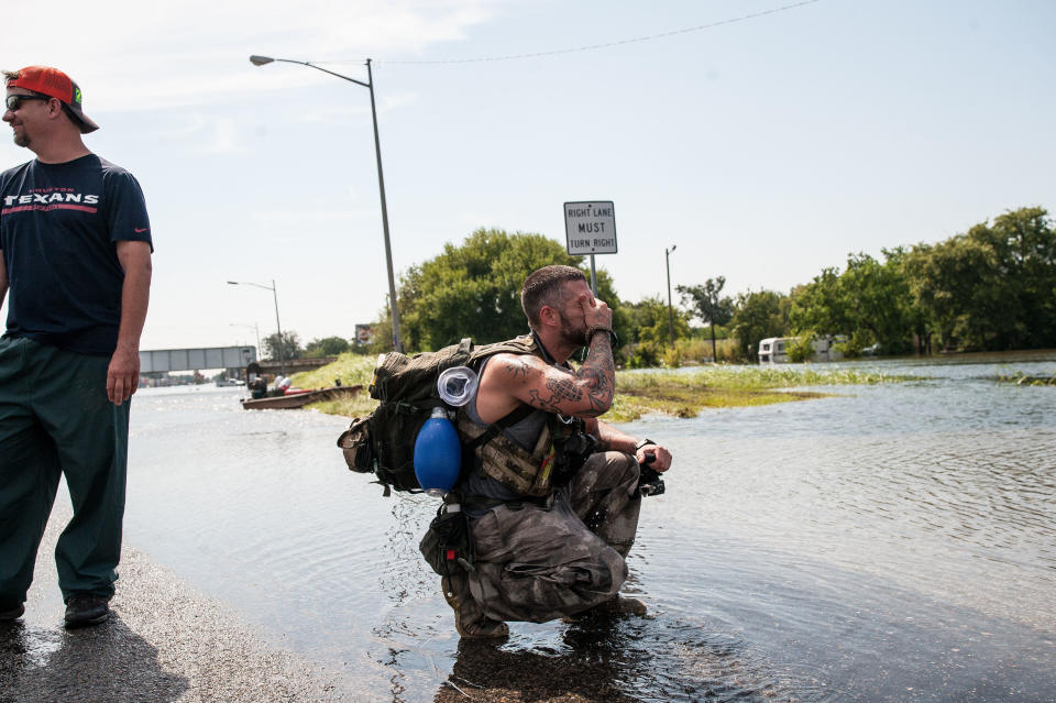 Wilkenfeld, a volunteer medic, takes a break in Port Arthur.