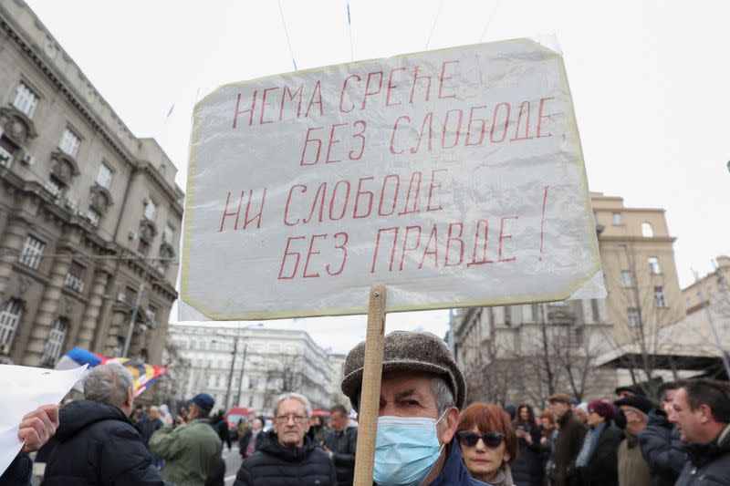 Protest against the replacement of two deputy prosecutors, in Belgrade
