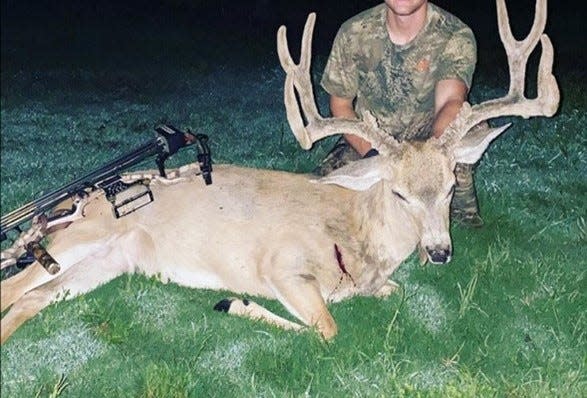 The California Department of Fish and Wildlife said Kaden Bodi Pearce, 23, of Red Bluff posted a photo of this buck on his Instagram account. The department said Pearce pleaded guilty to charges and was fined after he lied to officials about the location where he shot the deer.