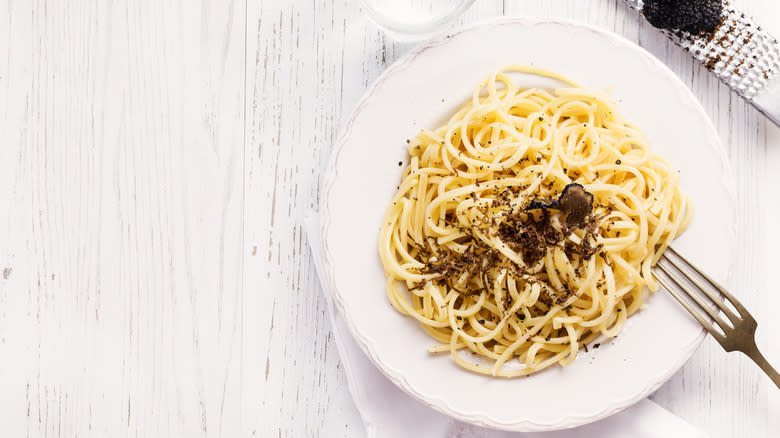 Strangozzi pasta with truffle shavings