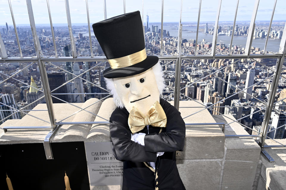 Wake Forest University mascot Demon Deacon visits the Empire State Building in advance of the tournament on March 8, 2022 in <a class="link " href="https://sports.yahoo.com/soccer/teams/new-york-city-fc/" data-i13n="sec:content-canvas;subsec:anchor_text;elm:context_link" data-ylk="slk:New York City;sec:content-canvas;subsec:anchor_text;elm:context_link;itc:0">New York City</a>. Roy Rochlin/Getty Images for Empire State Realty Trust