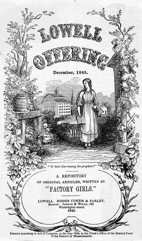 Title page of the Lowell Offering in 1845.<span class="copyright">Bettmann Archive</span>