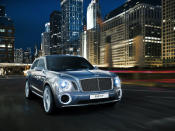 After months of rumors, Bentley revealed today a concept for its first sport utility vehicle ever: the 600-hp Bentley EXP 9 F. When it comes to vehicles for the wealthiest people in the world, restraint is so last century. With ultra-luxury vehicle sales rising on strong demand from China and the Middle East, the SUV would make the most financial sense as an addition. Given that the Continental starts around $190,000 and the Mulsanne around $280,000, it's easy to imagine a Bentley SUV with a sticker of about $250,000. Powered by a twin-turbo W-12 capable of 600 hp and 590 ft-lbs. of torque, Bentley says the EXP 9 would rank among the fastest vehicles of its kind. All that motive force gets to the ground through an 8-speed transmission and all-wheel-drive system turning 23-inch chrome wheels that are as bling-y as anything from Tire Rack. Inside lies the usual assortment of hand-stitched leathers, wood veneers and one-percentery touches like a split tailgate that folds down to reveal a custom dining set.