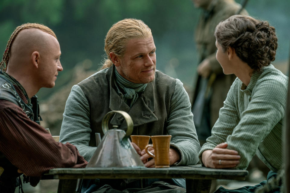 John Bell, Sam Heughan & Caitríona Balfe