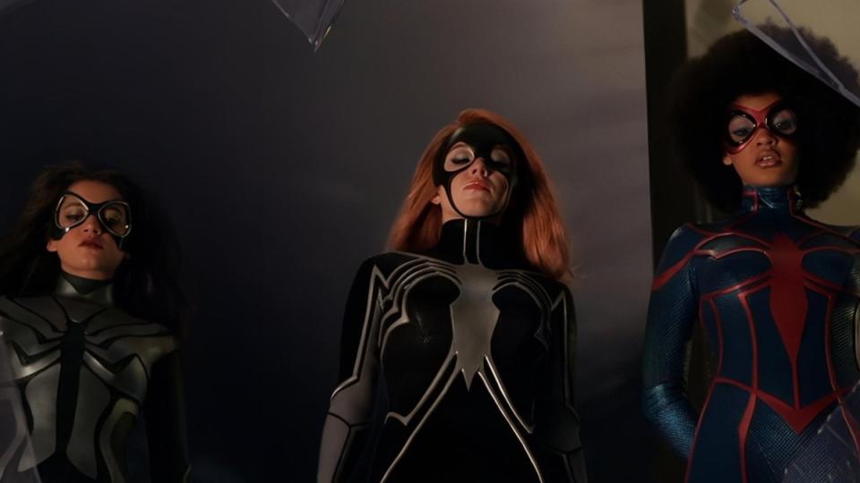 The three Spider-Women display different aspects of abilities Spider-Man has in the comics.<p>Sony Pictures Entertainment</p>