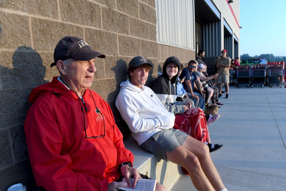 Ken MacDonald of Green was first in line on the first day for customers at Costco Wholesale in Jackson Township.