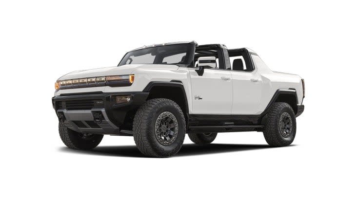 <span class="article__caption">The Hummer EV may weigh 1,000 pounds more than a Ford F-450, but its max payload is 1,300 pounds, a full 5,000 pounds less than the Ford. You won't be using one to haul a load of gravel. </span> (Photo: GMC)