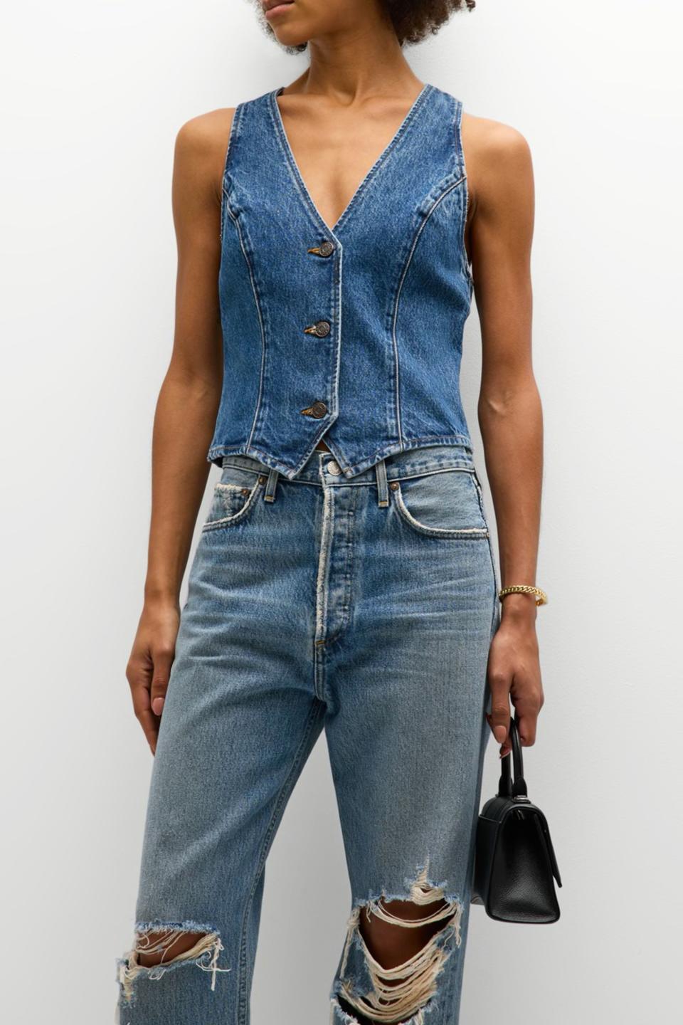 <p><a href="https://go.redirectingat.com?id=74968X1596630&url=https%3A%2F%2Fwww.neimanmarcus.com%2Fp%2Fagolde-heller-denim-vest-prod263220155&sref=https%3A%2F%2Fwww.elle.com%2Ffashion%2Fshopping%2Fg44582688%2Fbest-suit-vests-for-women%2F" rel="nofollow noopener" target="_blank" data-ylk="slk:Shop Now;elm:context_link;itc:0;sec:content-canvas" class="link ">Shop Now</a></p><p>Heller Denim Vest</p><p>$218.00</p><p>neimanmarcus.com</p>