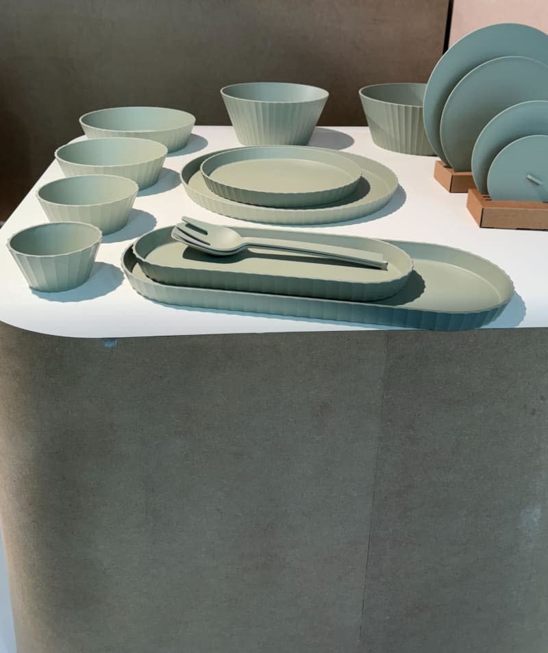 Fluted servingware and dinnerware at the 2024 Ambiente Trade show in Frankfurt, Germany