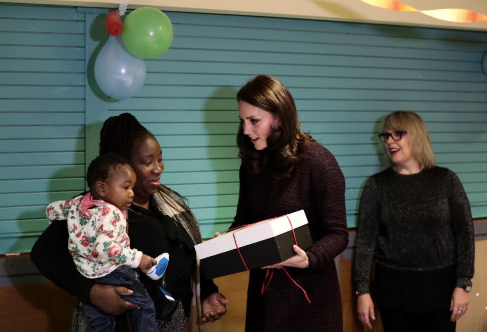 Kate met with children at the Rugby Portobello Club. Photo: Getty Images