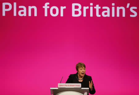 Britain's Shadow Secretary of State for Environment, Food and Rural Affairs Maria Eagle speaks during Labour's annual conference in Manchester, northern England September 23, 2014. REUTERS/Darren Staples