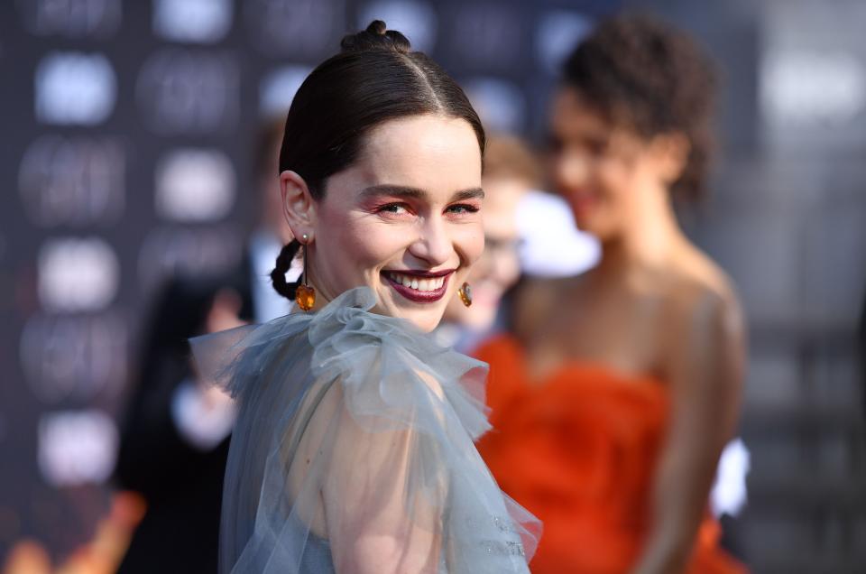 British actress Emilia Clarke arrives for the "Game of Thrones" eighth and final season premiere at Radio City Music Hall on April 3, 2019 in New York city. (Photo by Angela Weiss / AFP)ANGELA WEISS/AFP/Getty Images ORG XMIT: "Game of ORIG FILE ID: AFP_1FD09A