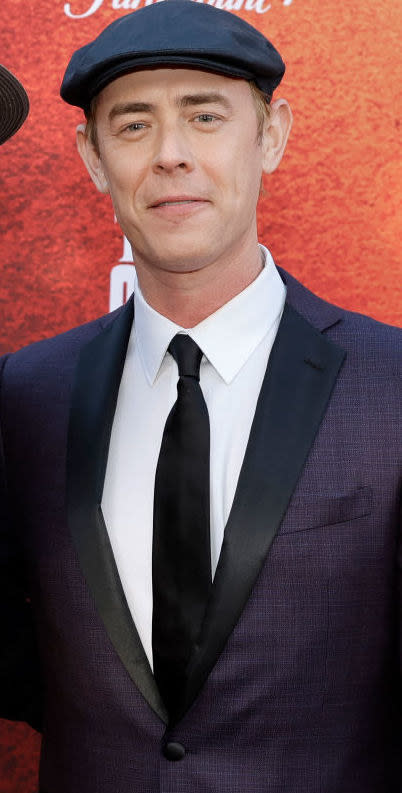 Colin Hanks wearing a cap at "The Offer" premiere