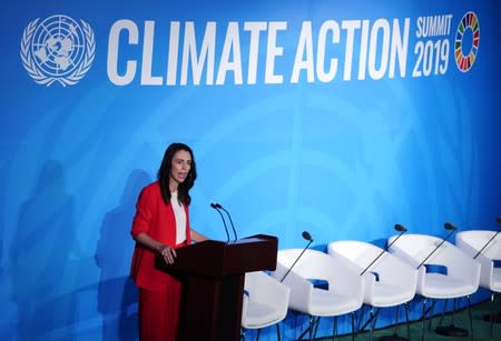 New Zealand's Prime Minister Ardern speaks during the 2019 United Nations Climate Action Summit at U.N. headquarters in New York City, New York, U.S.