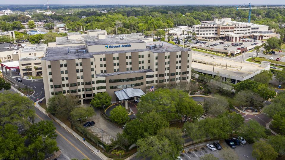 AdventHealth Ocala, left, and Ocala Regional Medical Center, right, are shown in this photo from March 2020.